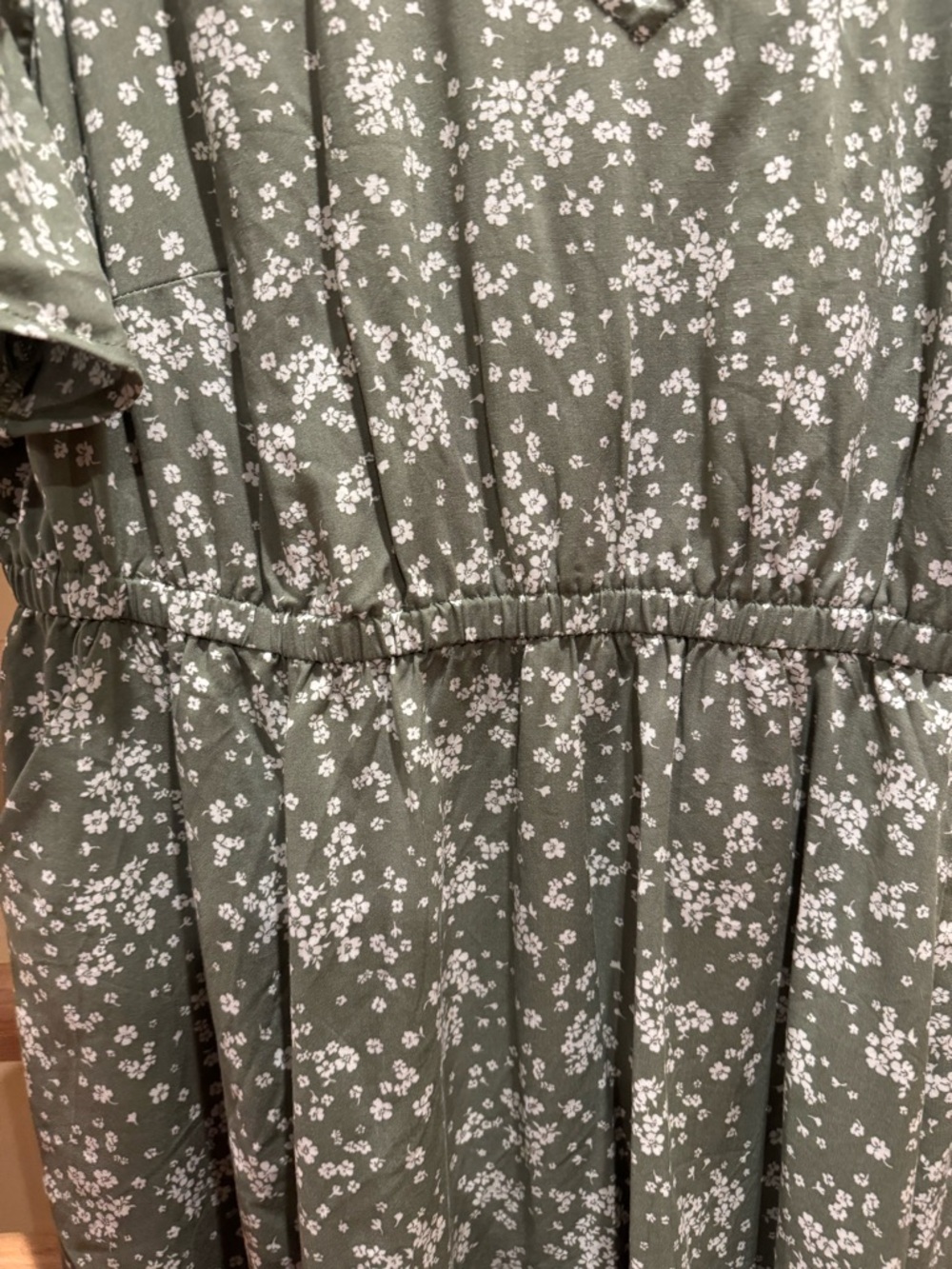Torrid 21 Sage Green Floral V-Neck Midi Dress - Picture 4 of 14